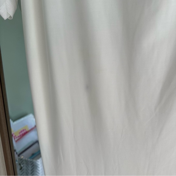 NWT CLUB L London Pretty Perfect White Maternity Ruched Mesh Bardot Maxi Dress - Picture 6 of 12